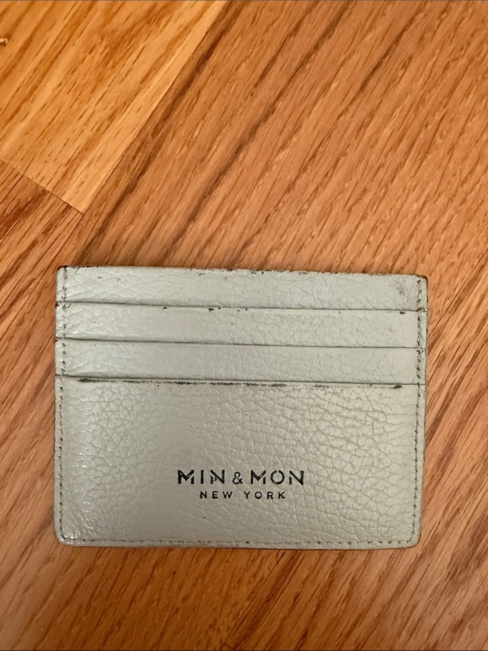 Min & Mon Leather Card Holder with Pink Octopus Appliqué